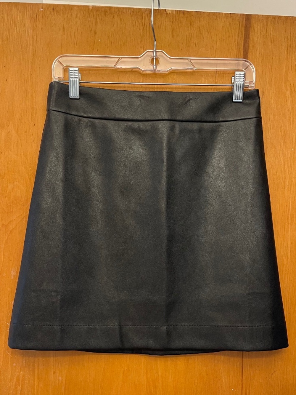 NEW J. Crew Black Faux-Leather Skirt